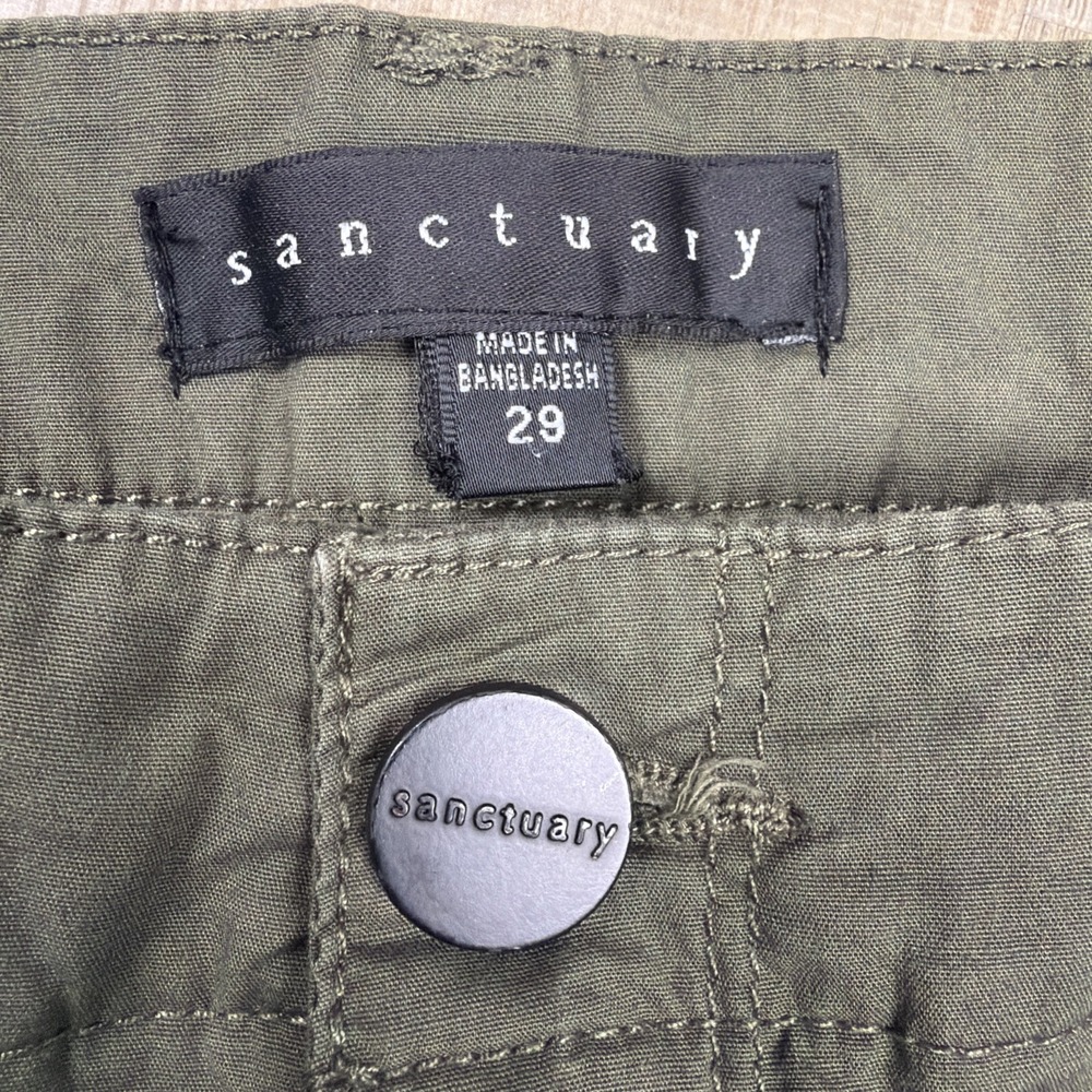 Anthropologie Sanctuary Cargo Shorts Women's 29 Olive Green Roll Tab Utility - Picture 2 of 8